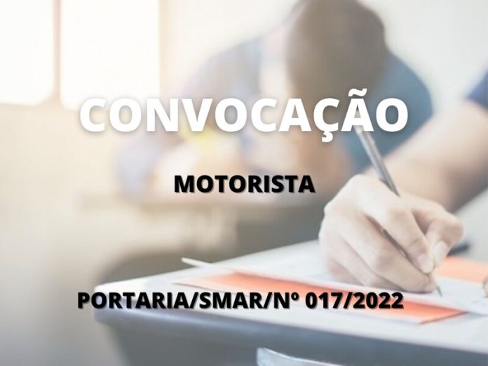 Convocação de candidatos aprovados para o cargo de Motorista