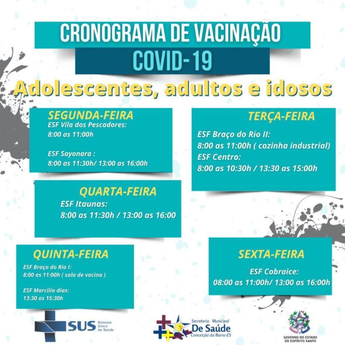 CRONOGRAMA DE VACINAÇÃO COVID-19 - 2 A 6 DE MAIO DE 2022