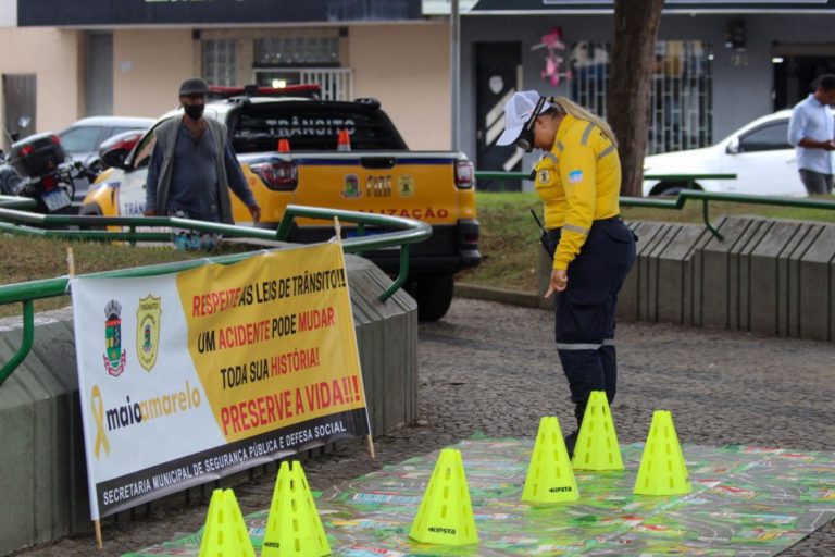 Maio Amarelo: Praça Nestor Gomes recebe ação de conscientização no trânsito