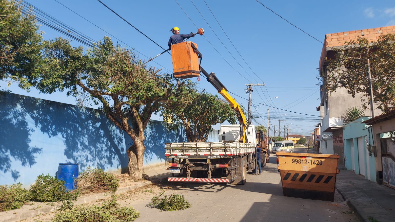 EQUIPES NAS RUAS PARA ATENDER À DEMANDA PELA PODA DE ÁRVORES EM SÃO MATEUS