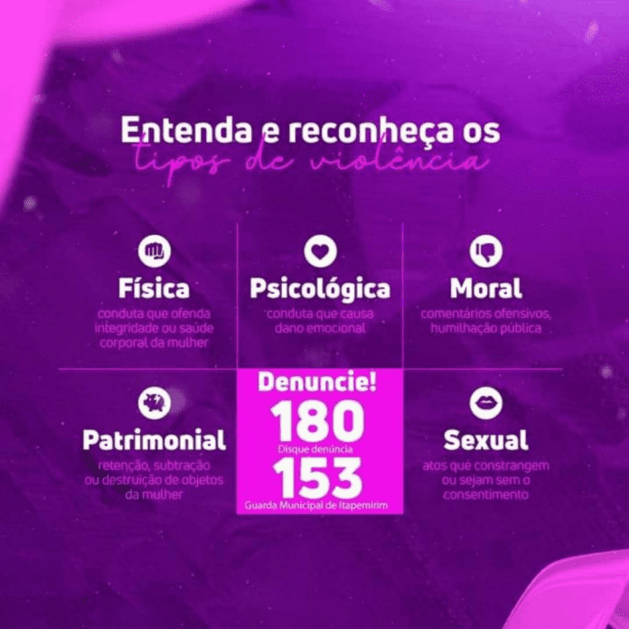 AGOSTO LILÁS É UM ALERTAR E CONSCIENTIZAR A POPULAÇÃO SOBRE OS TIPOS DE VIOLÊNCIA CONTRA A MULHER
